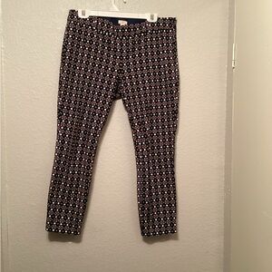 J. Crew Multicolor Geometric Stretch Pants 12